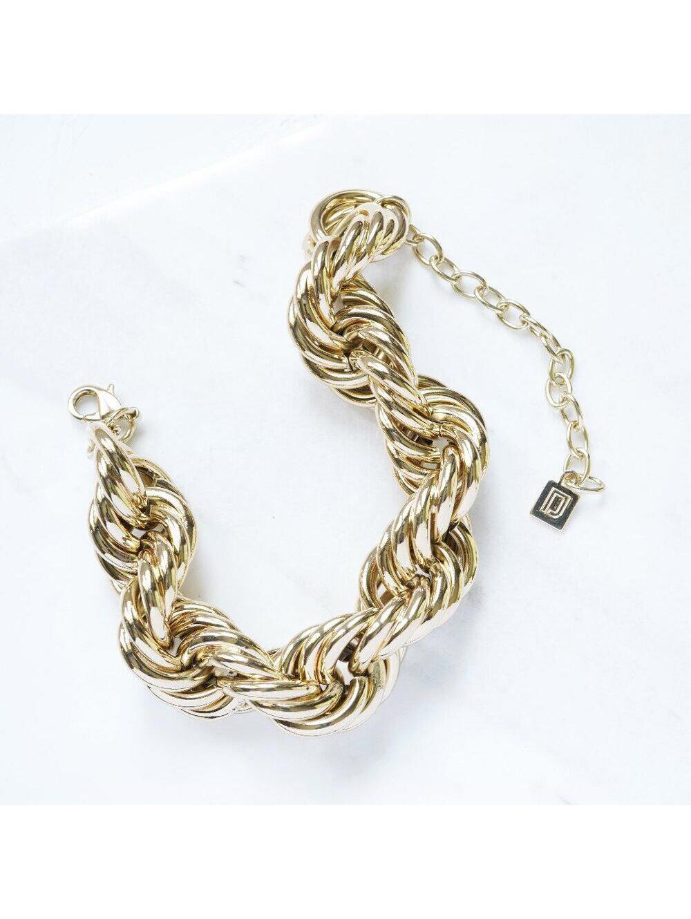 Dannijo Chunky Gold Braided Chain Bracelet